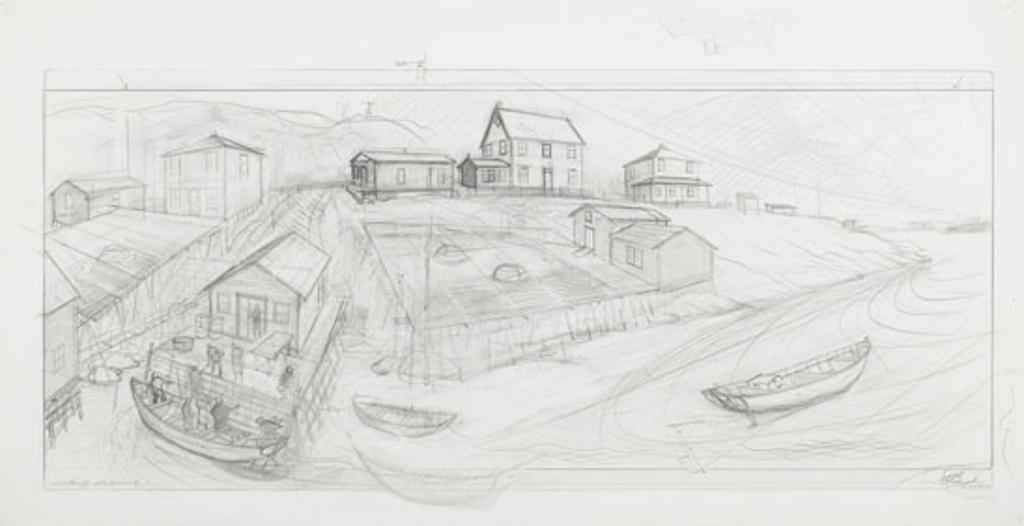 David Lloyd Blackwood (1941-2022) - Preparatory Drawing for Grandma Glover's Place on Braggs' Island