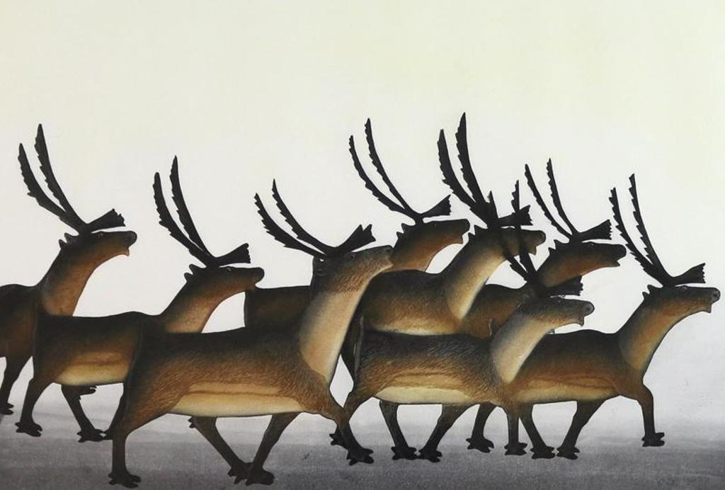 Kananginak Pootoogook (1935-2010) - Steadfast Herd; 2007