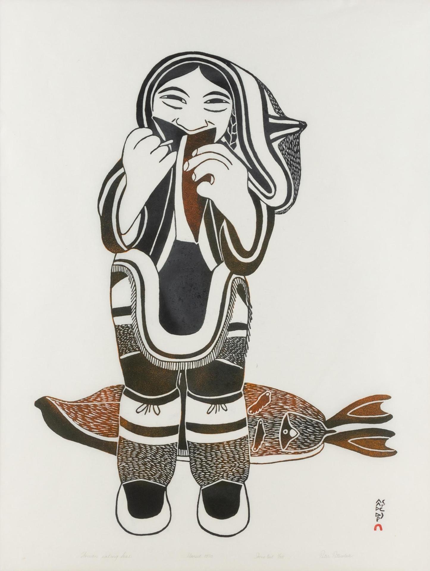 Peter Pitseolak (1902-1973) - Woman Eating Seal, 1970