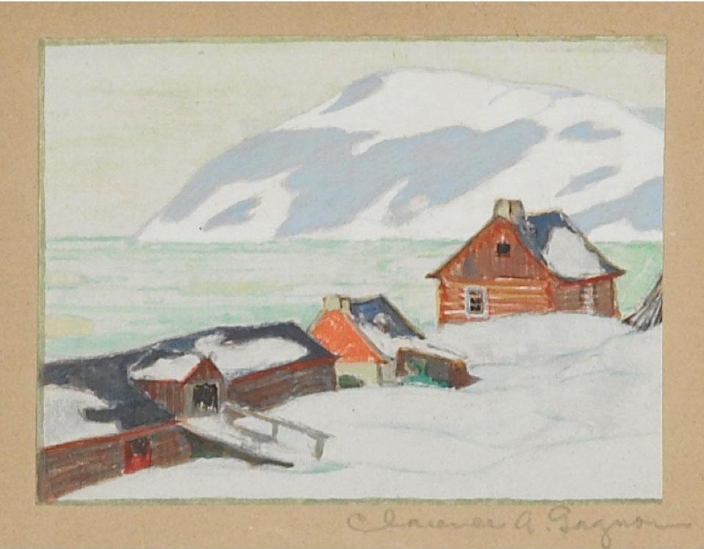 Clarence Alphonse Gagnon (1881-1942) - Village By The Water, Winter