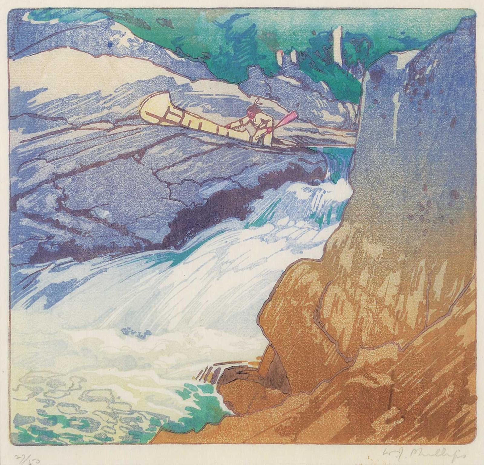 Walter Joseph (W.J.) Phillips (1884-1963) - Rushing River - Lake of the Woods  #27/50