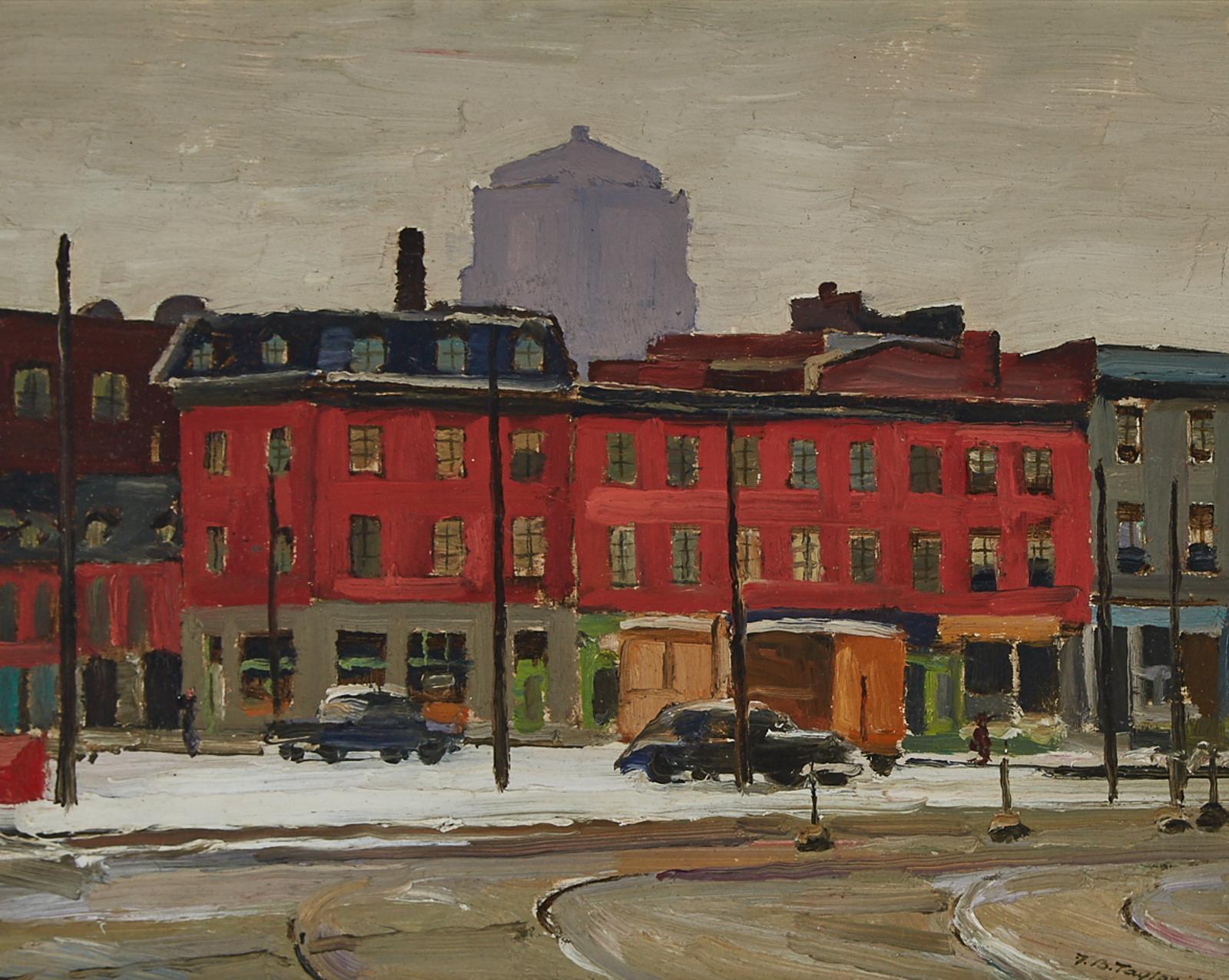 Frederick Bourchier Taylor (1906-1987) - Buildings, North Side, Chaboillez Square, Montreal, 1955