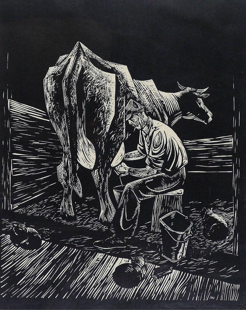 John Ramsey [Mac] McGregor Hone (1920-2007) - Milking; 1957