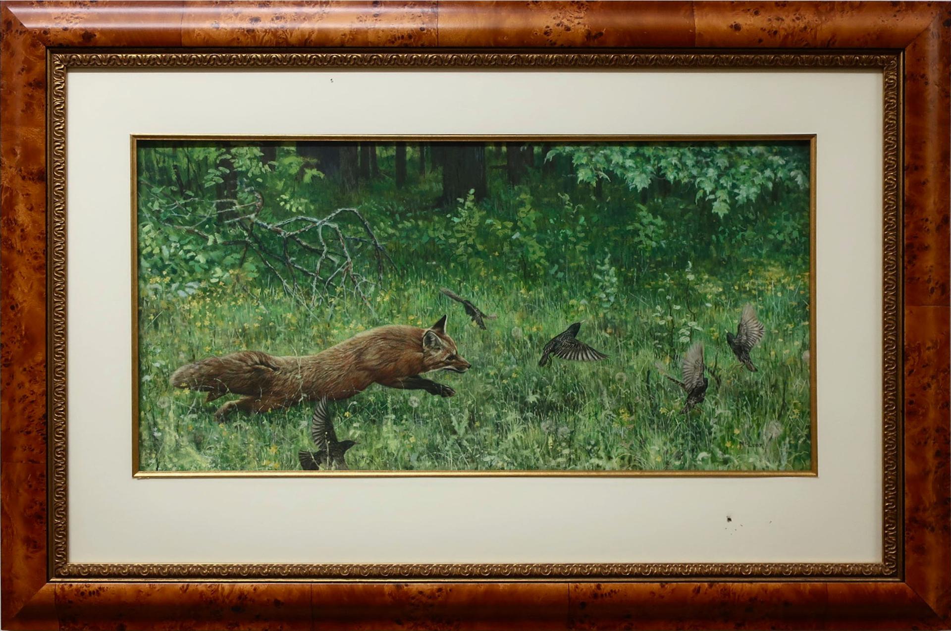 George Elson Mclean (1939) - Untitled (Fox Chasing Birds)