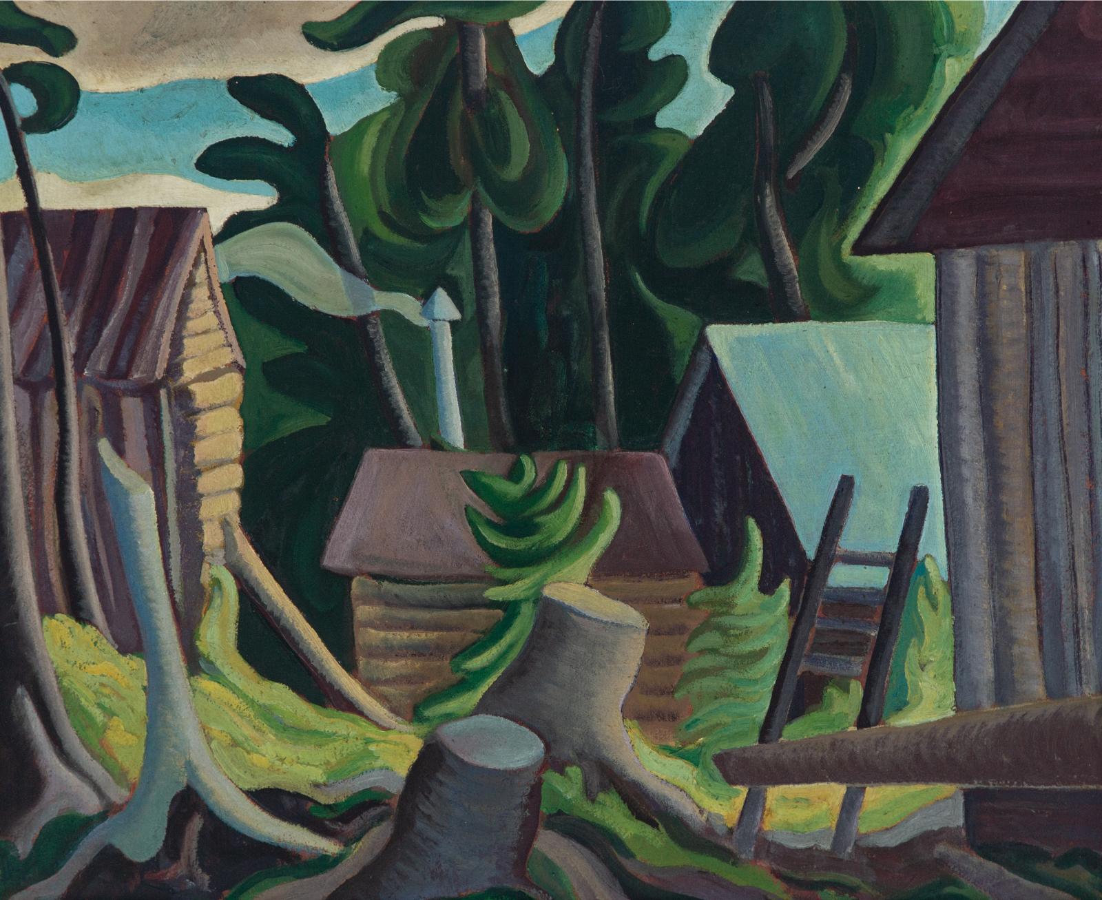 Gordon Mckinley Webber (1909-1965) - Cabins Among The Trees, 1933