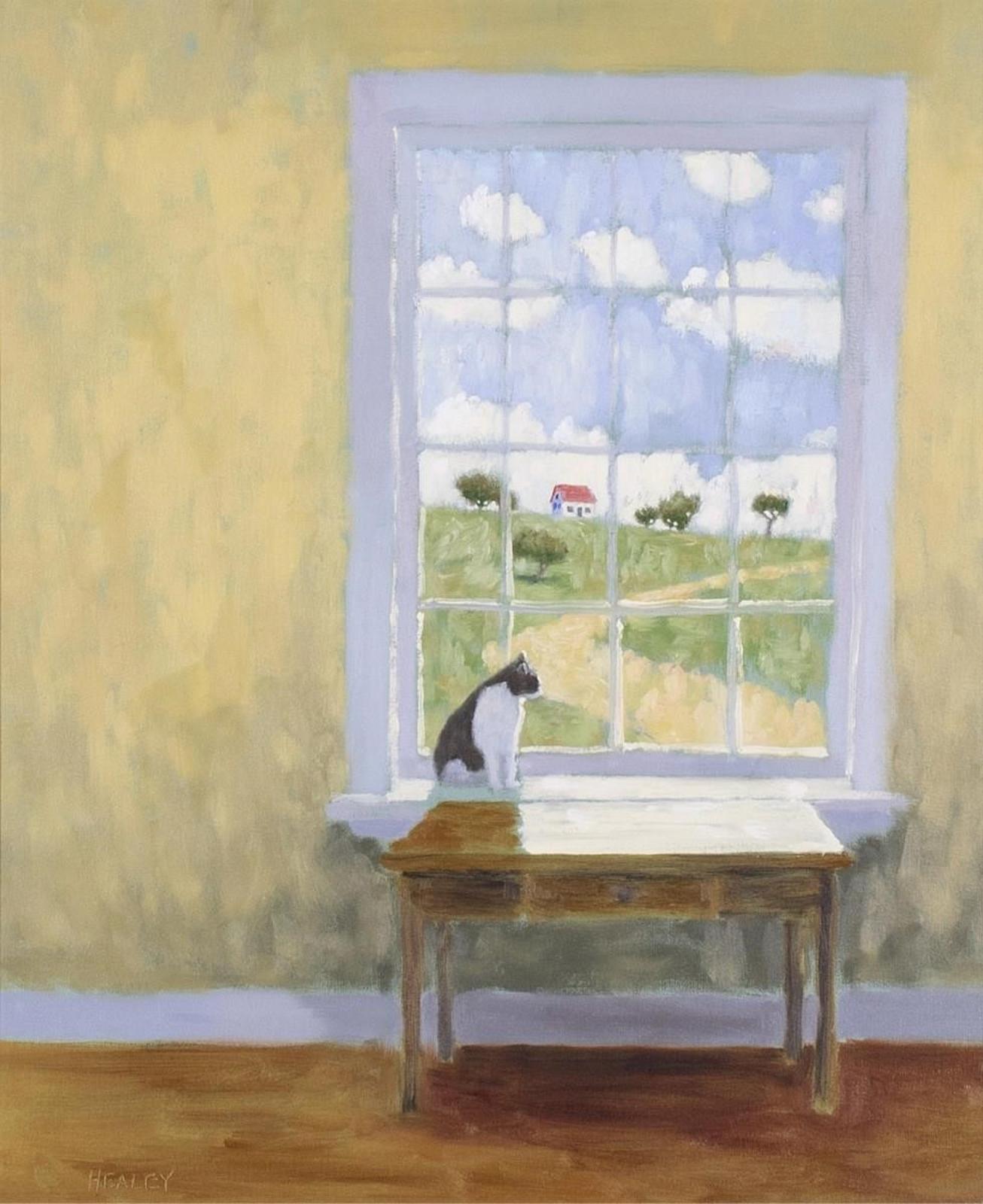 Paul Healey (1964) - Cat On A Window Ledge