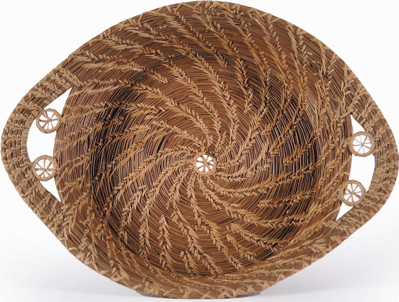 First Nations Basket School - Round Two Tone Shallow Basket