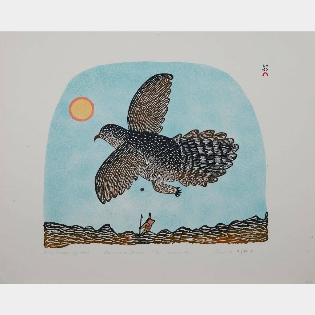 Pitseolak Ashoona (1904-1983) - Bird Escapes My Stone