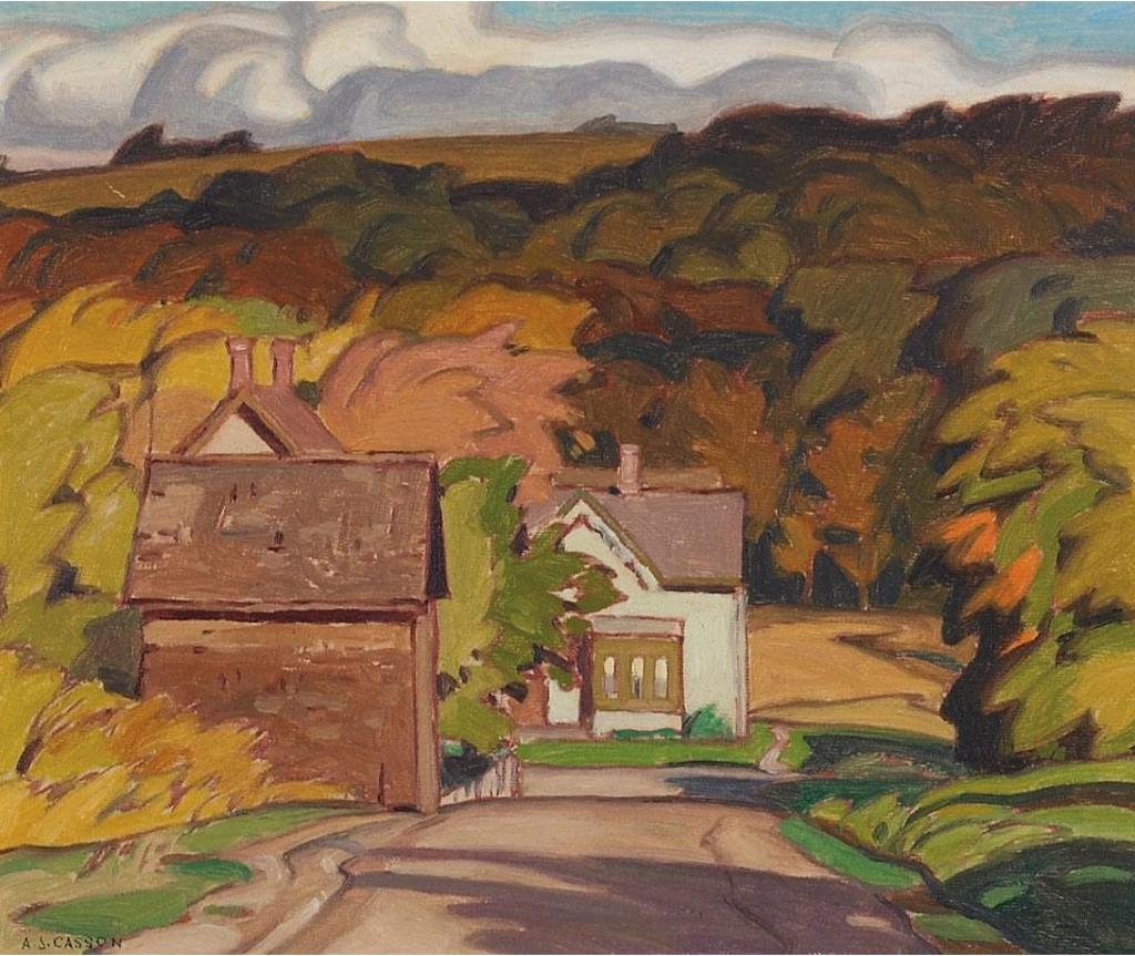 Alfred Joseph (A.J.) Casson (1898-1992) - Village Street-October