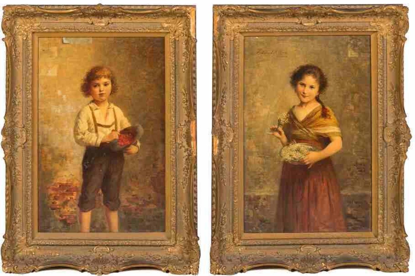 Edmund Adler (1876-1965) - Young boy & Girl