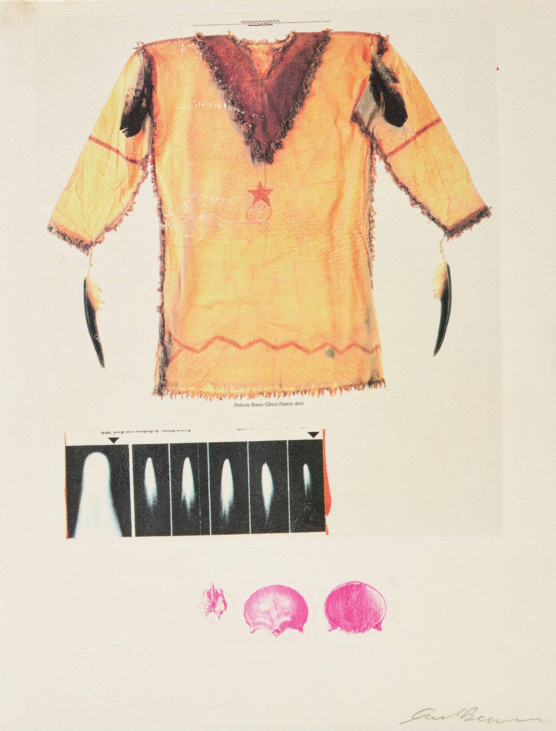 Carl Beam (1943-2005) - The Winds of Our Being; Dakota Sioux Ghost Dance Shirt