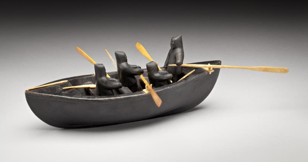 Josephee Kakee (1911-1977) - Pangnirtung, Hunters in a Boat, Late 1960s