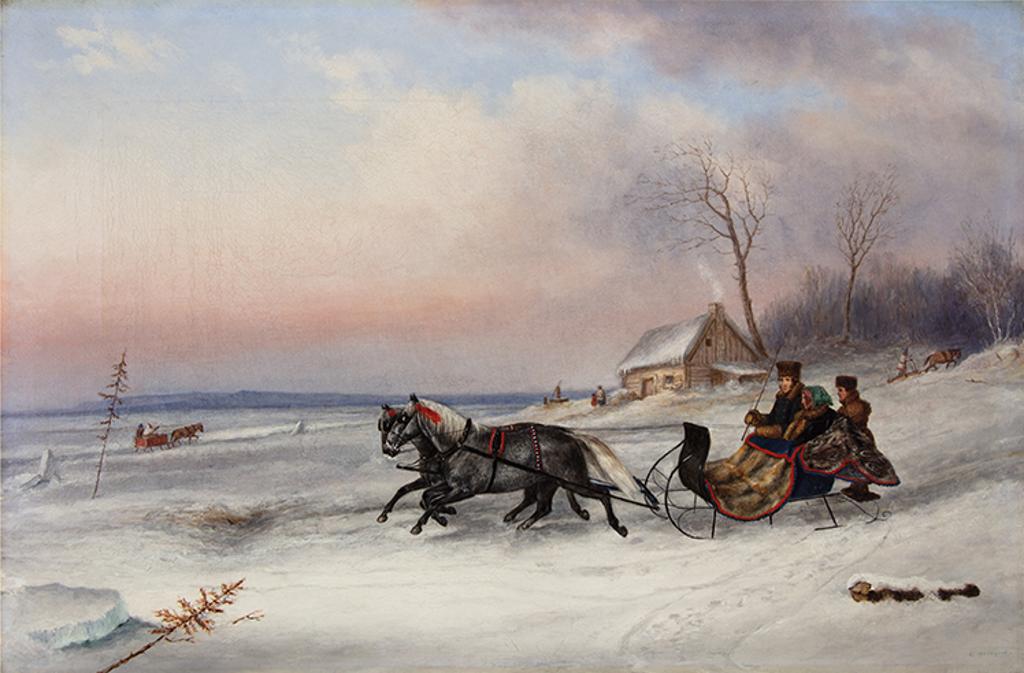 Cornelius David Krieghoff (1815-1872) - Lord and Lady Simcoe Taking a Sleigh Ride