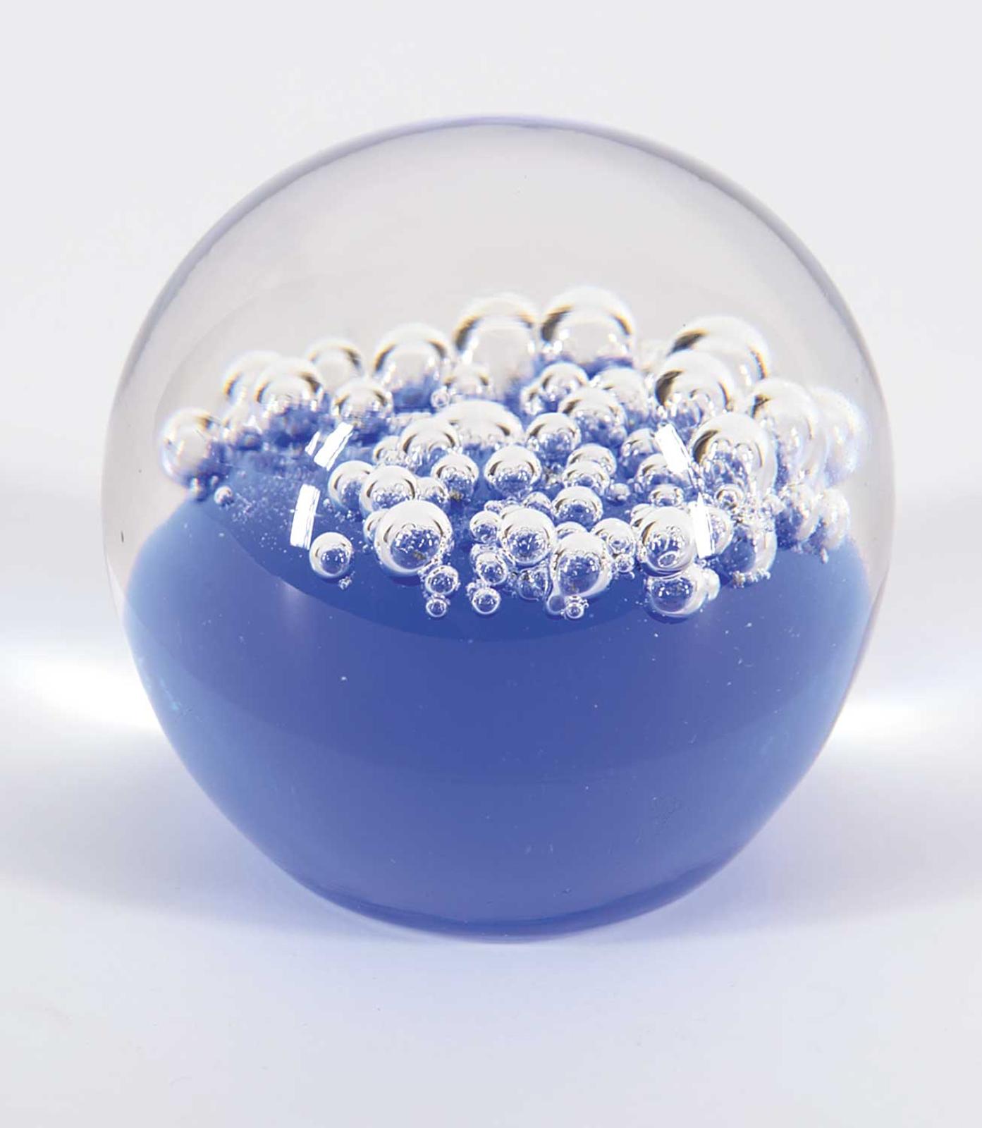 Glass School - Bubbly Blue Paperweight