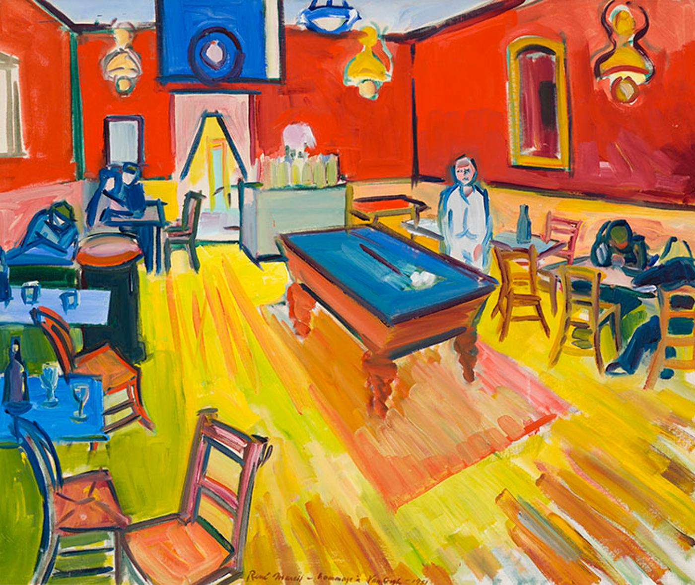 René Marcil (1917-1993) - Hommage à Van Gogh (Le Café de nuit)