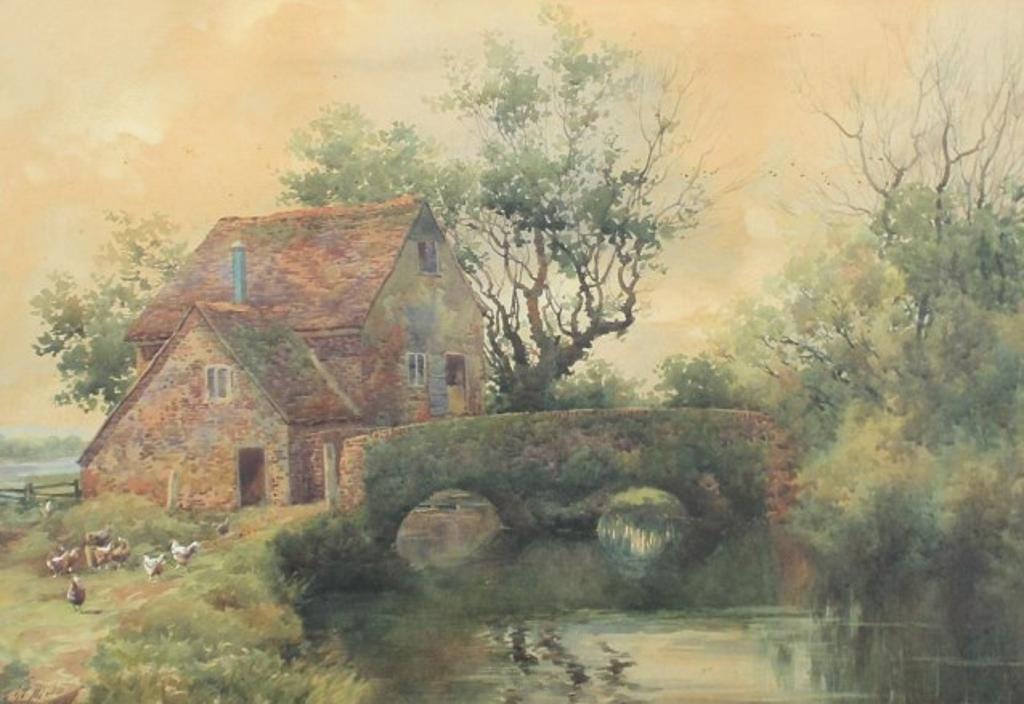 Charles MacDonald Manly (1855-1924) - The Old Stone Bridge