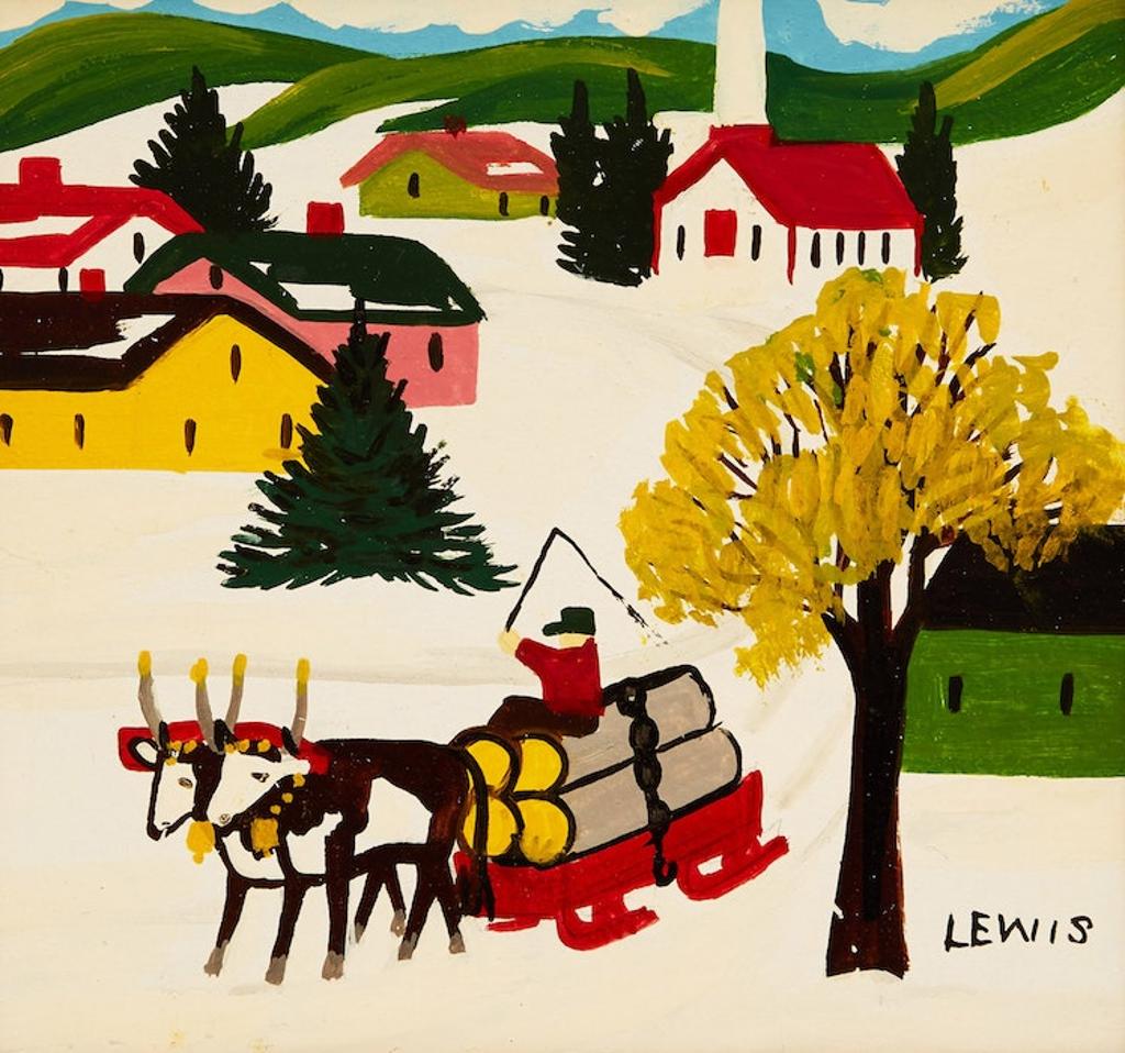 Maud Kathleen Lewis (1903-1970) - Hauling Logs, Winter