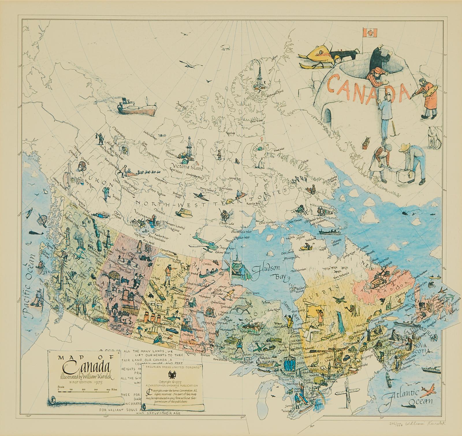 William Kurelek (1927-1977) - Map Of Canada, 1975