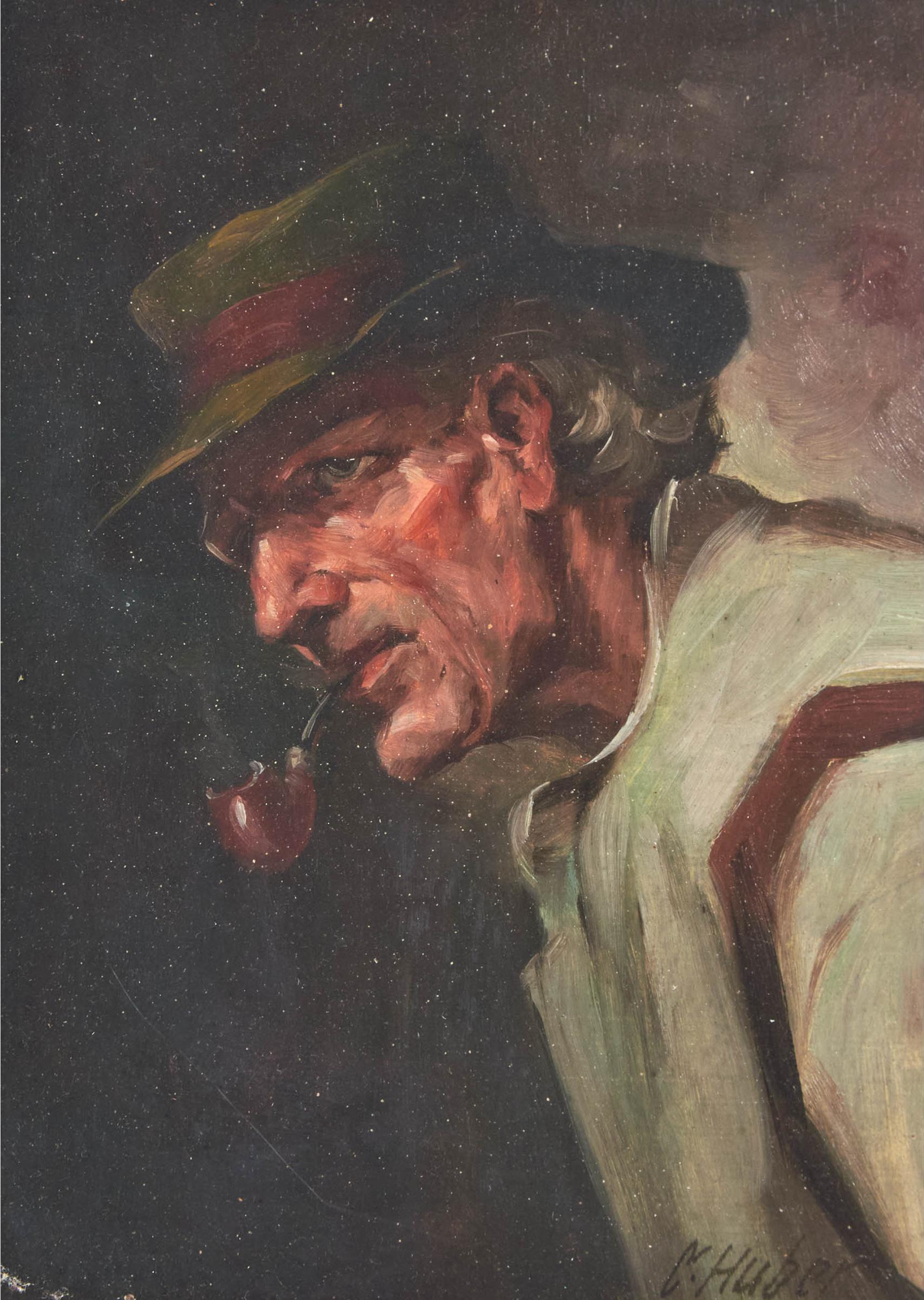 Carl Rudolph Huber (1839-1896) - Pfeifenrauchender Mann