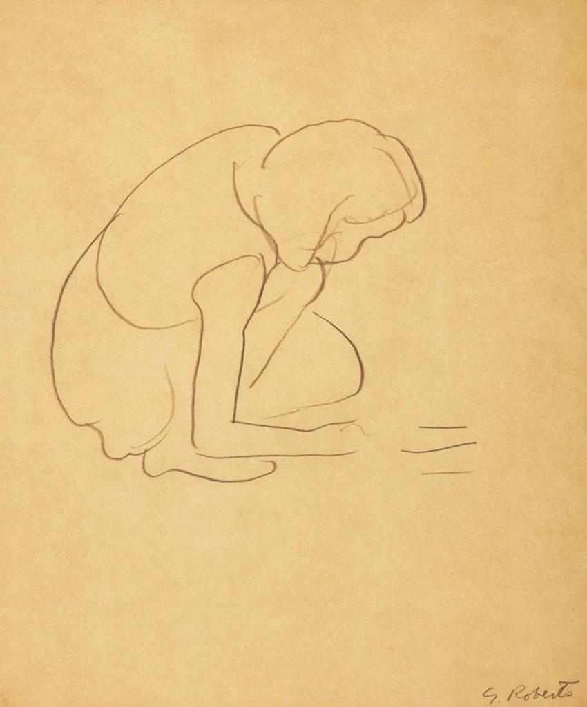 William Goodridge Roberts (1921-2001) - Crouching Figure Study; Man Reading Newspaper