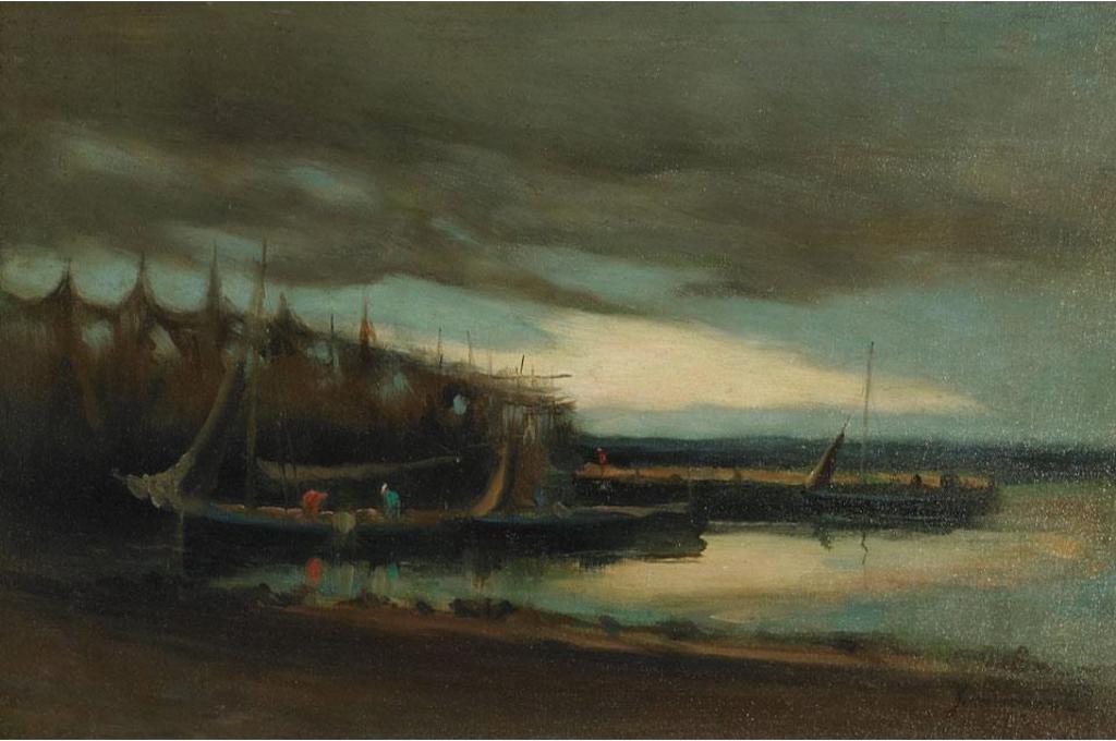 John A. Hammond (1843-1939) - Fishing Boats By The Bay