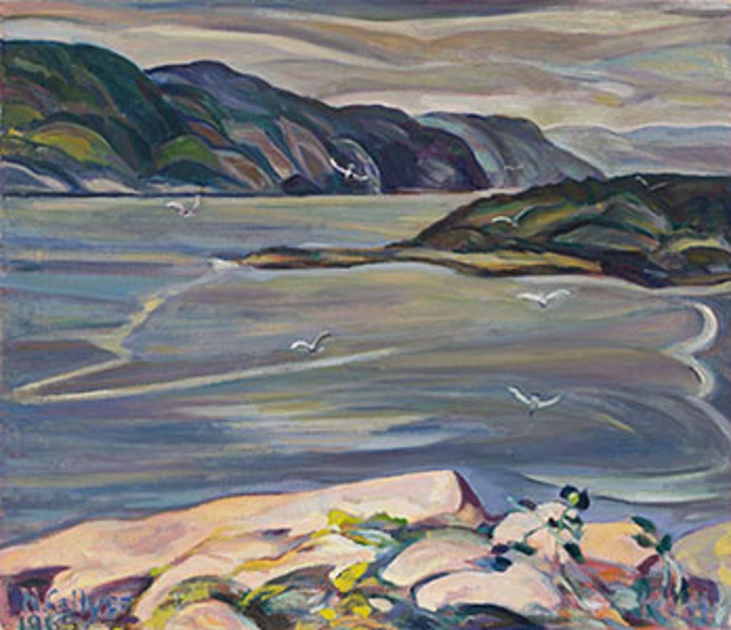 Nora Frances Elisabeth Collyer (1898-1979) - Looking up the Saguenay River, Pink Rock, Tadoussac, Quebec