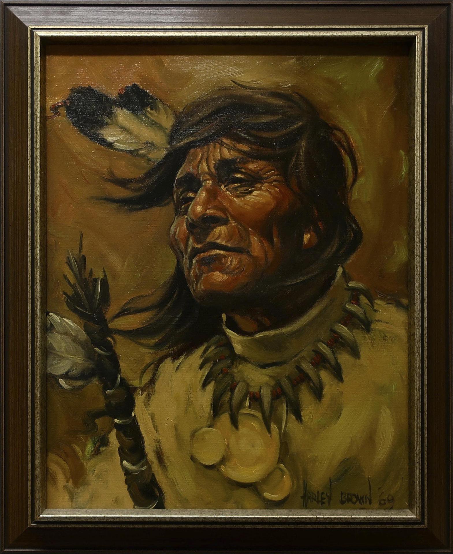 Harley W. Brown (1939) - Portrait Of An Indigenous Man