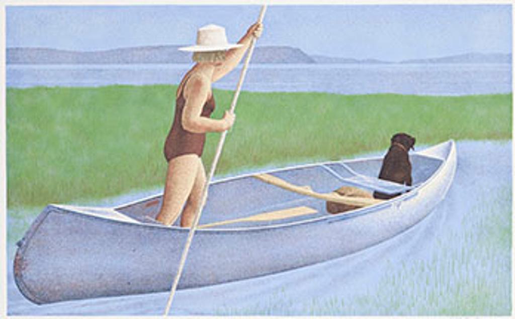 Alexander (Alex) Colville (1920-2013) - Woman, Dog and Canoe