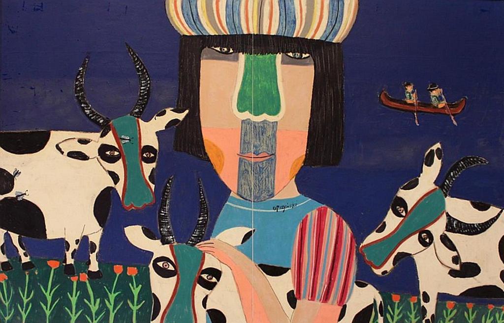 Zbigniew Stanley Kupczynski (1928) - Girl with Cows