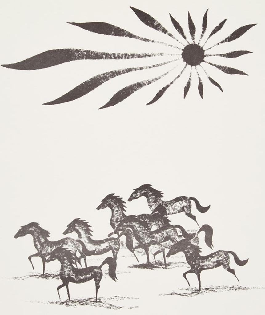 Benjamin Chee Chee (1944-1977) - Running Horses; Black Bear