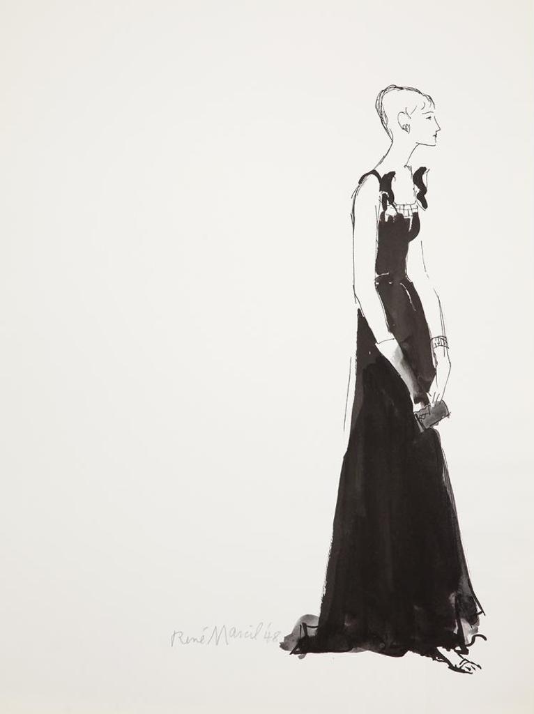 Rene Marcil (1917-1993) - Untitled - Black Gown