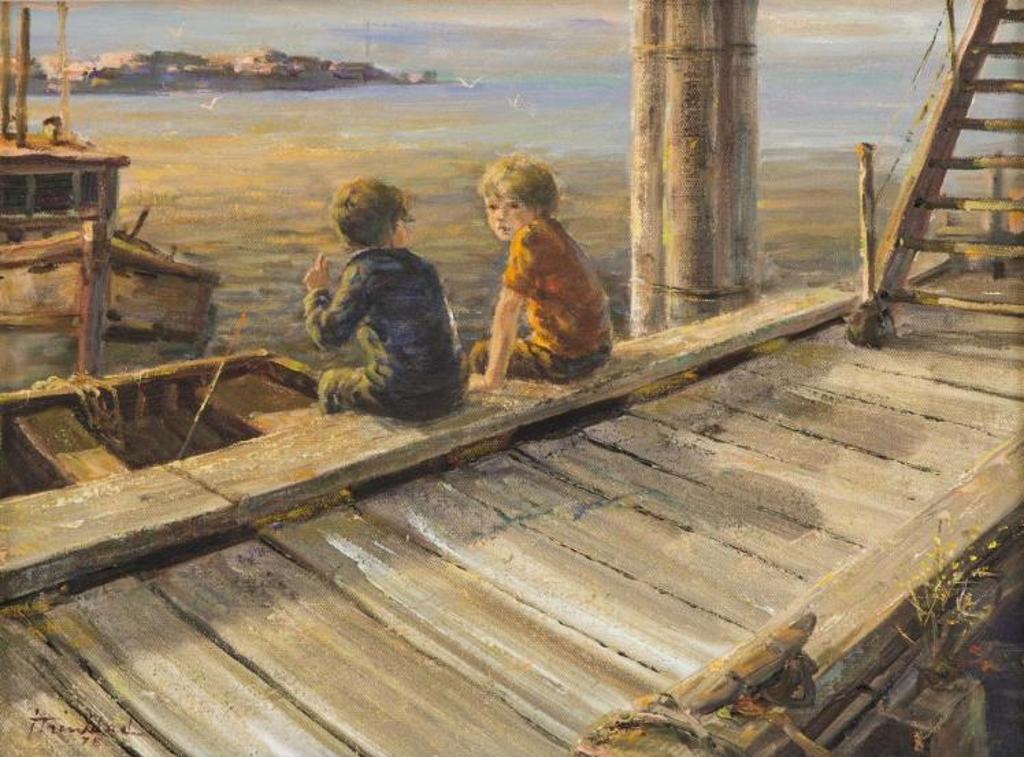 Jose Trinidad (1924-2019) - Boys on the Wharf