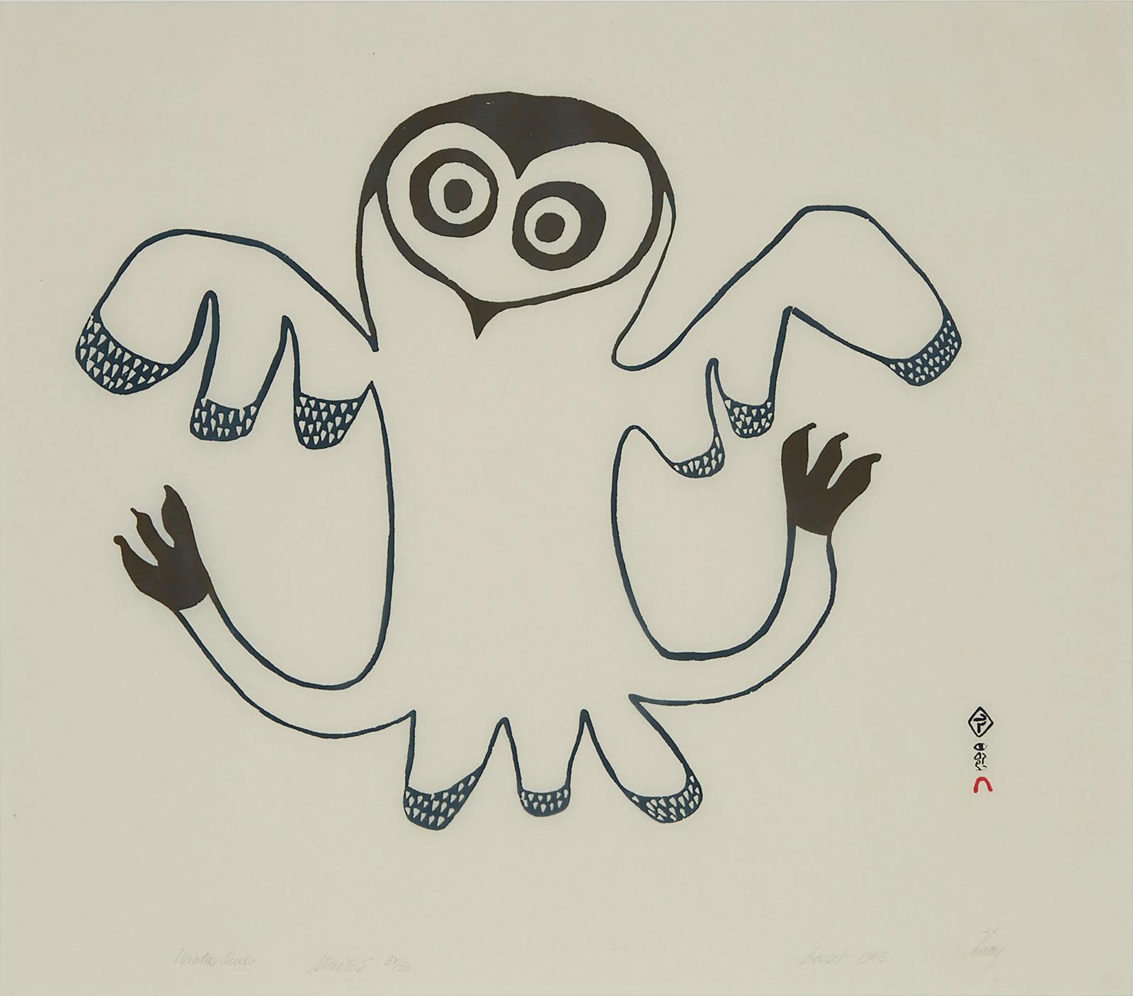 Lucy Qinnuayuak (1915-1982) - Winter Owl