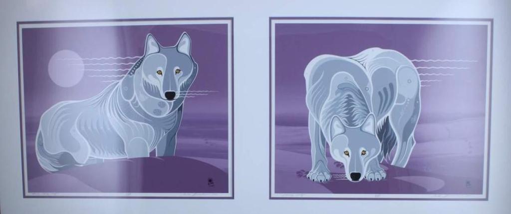 Archie Beaulieu (1952-2017) - Lone Grey Wolf & Young Wolf