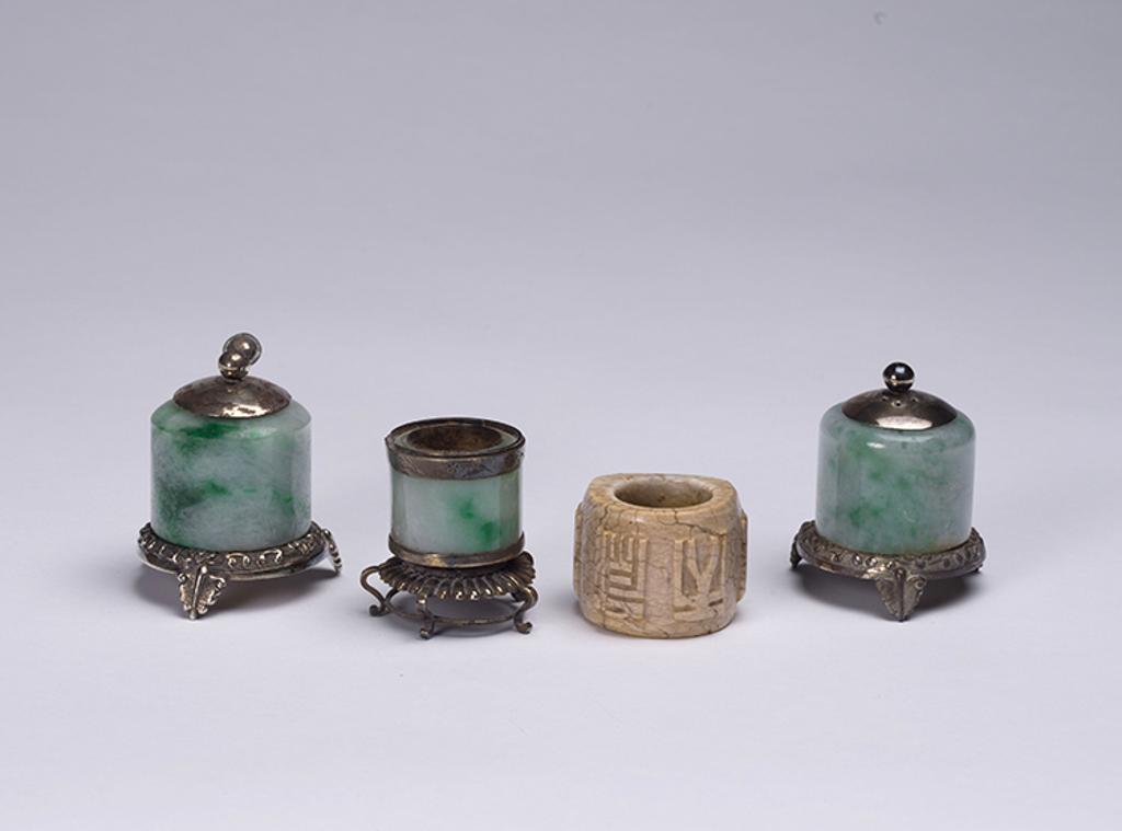 Chinese Art - Four Chinese Jade and Jadeite Archer’s Rings, Early 20th Century