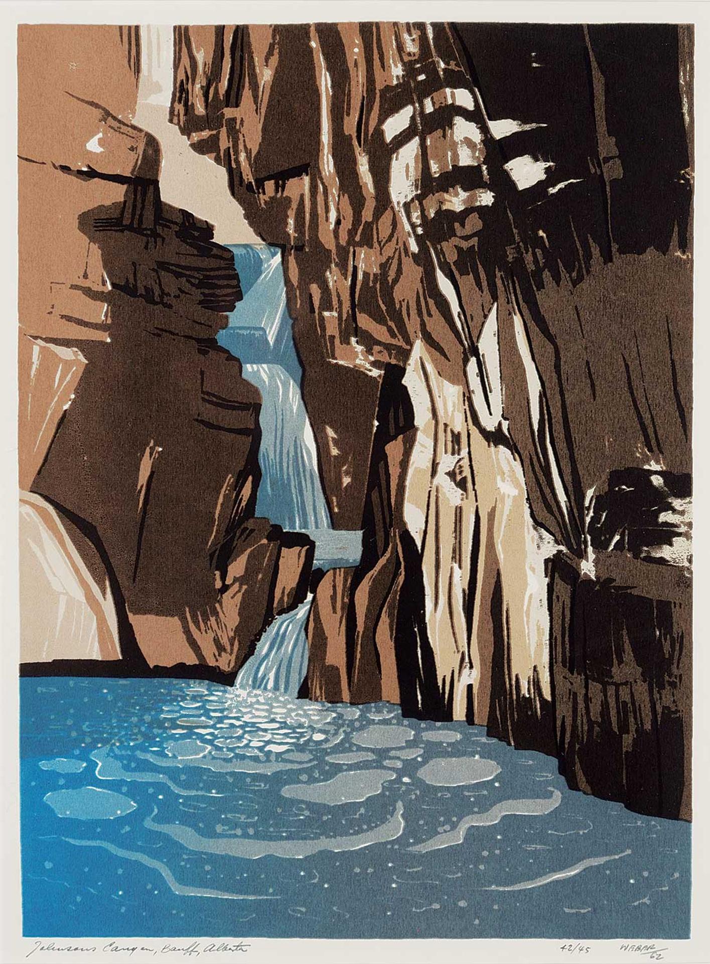 George Weber (1907-2002) - Johnson's Canyon, Banff, Alberta  #42/45