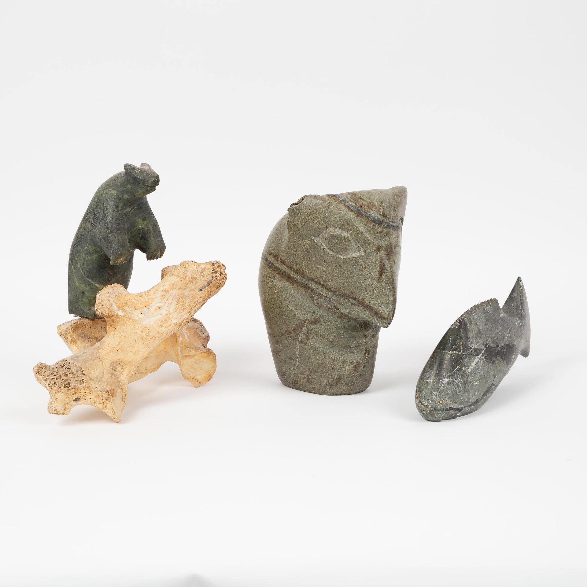 Pauloosie Kas - A Collection Of Three Stone Carvings
