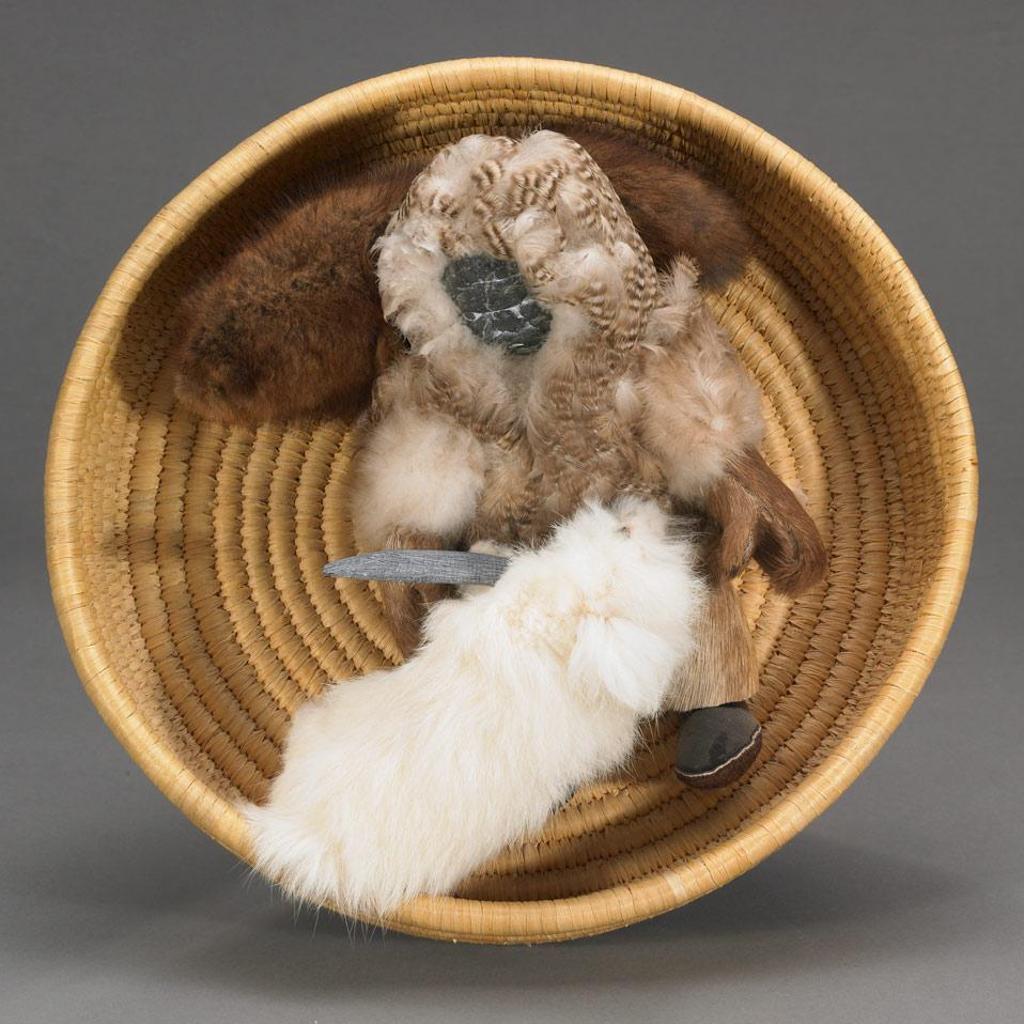 Charlie Inukpuk (1941) - Doll With Animals In Basket