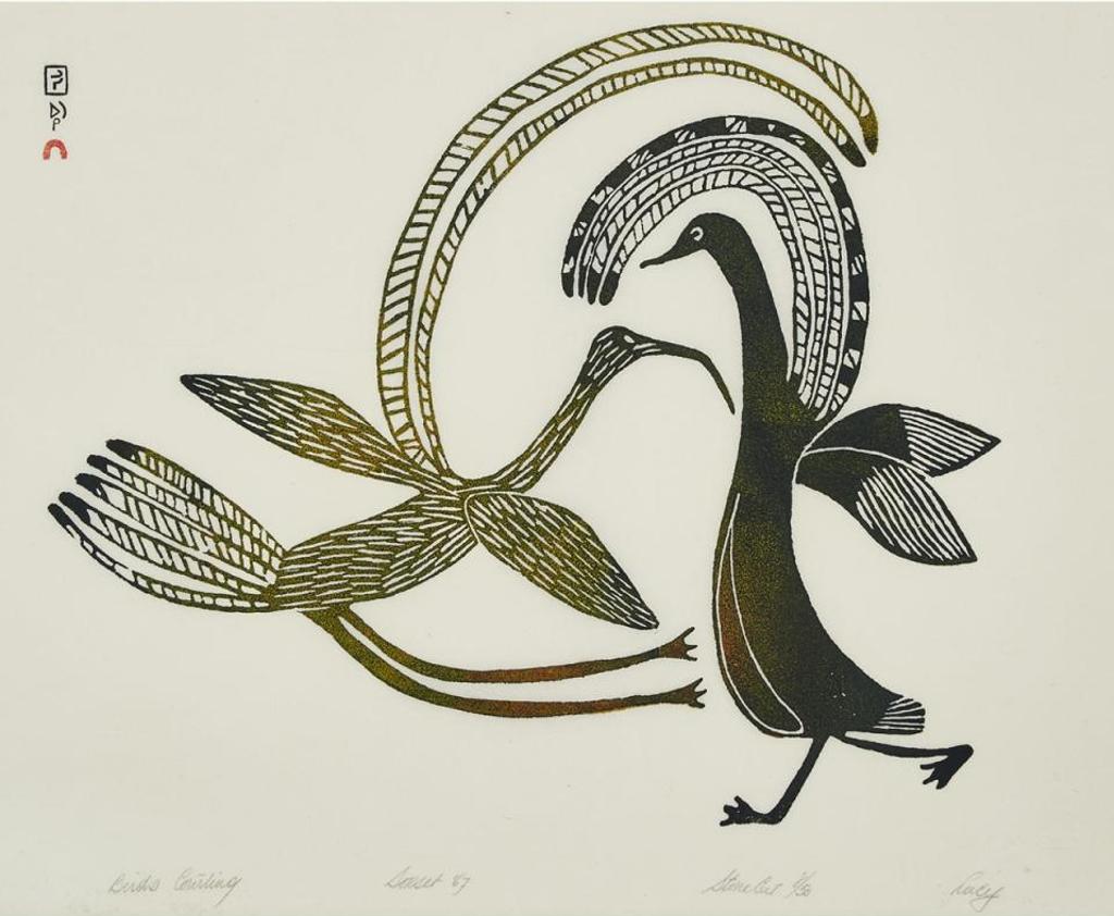 Lucy Qinnuayuak (1915-1982) - Birds Courting
