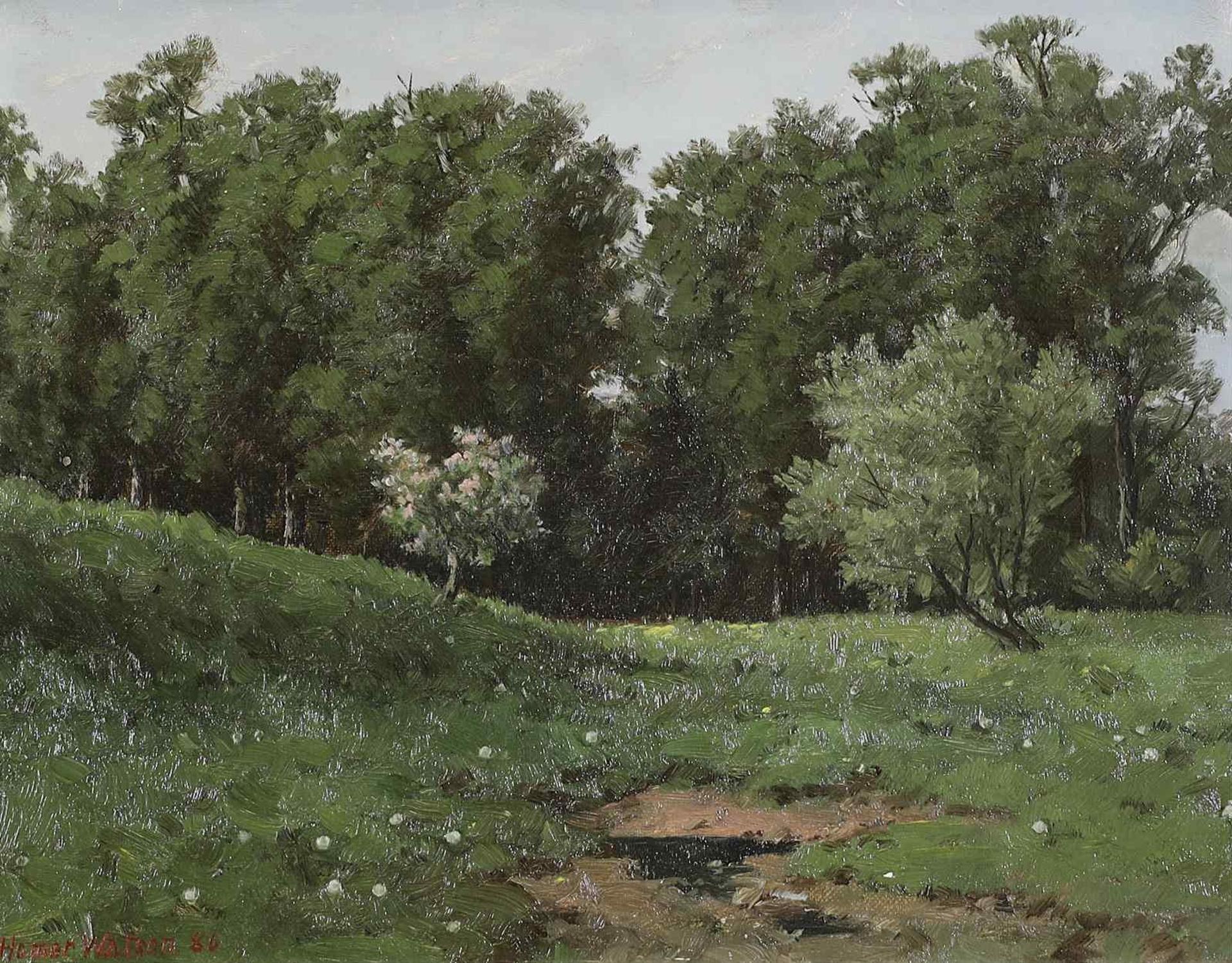 Homer Ransford Watson (1855-1936) - Spring Blossoms By A Woodland Glade; 1886
