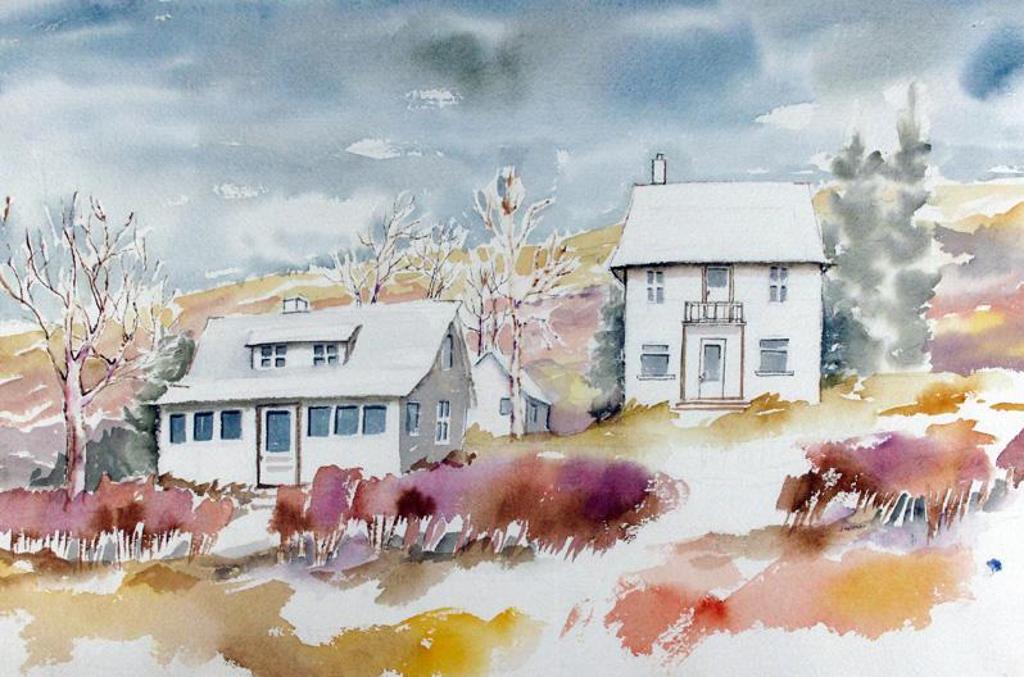 Janet Mitchell (1915-1998) - Houses In The Foothills, Autumn