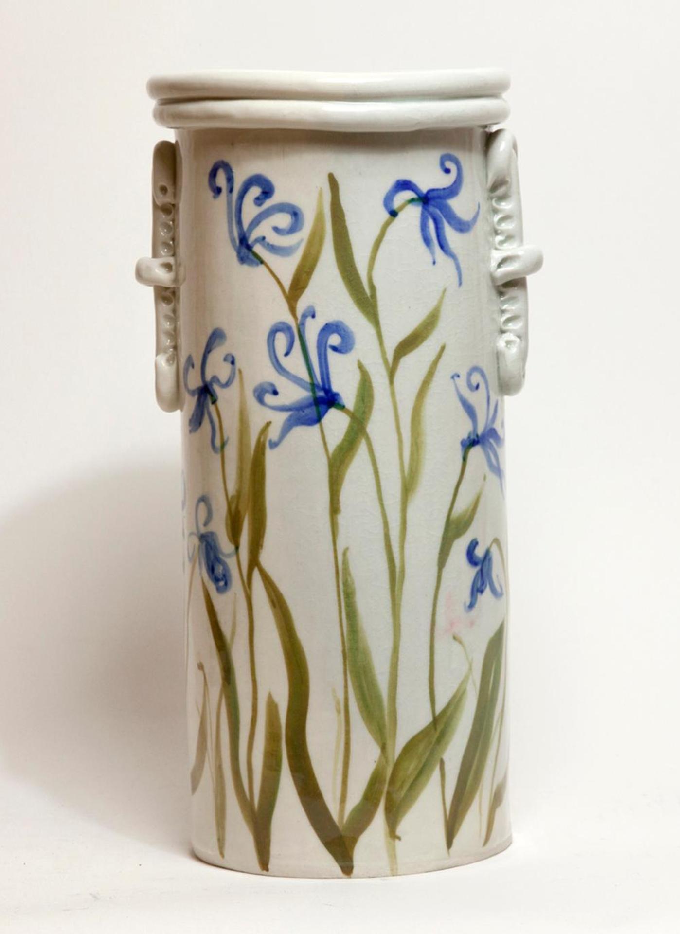 Maria Gakovic (1913-1999) - Untitled - tall ceramic container with flowers