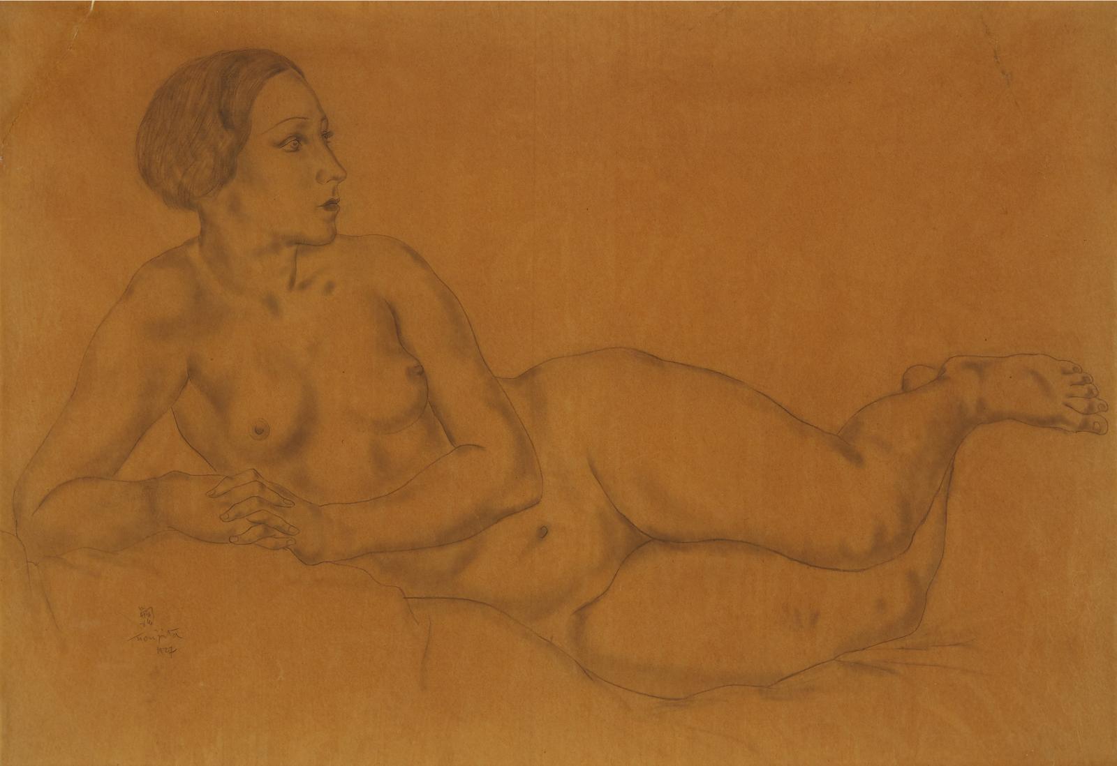 Léonard Tsuguharu Foujita (1886-1968) - FEMME NUE,  1927