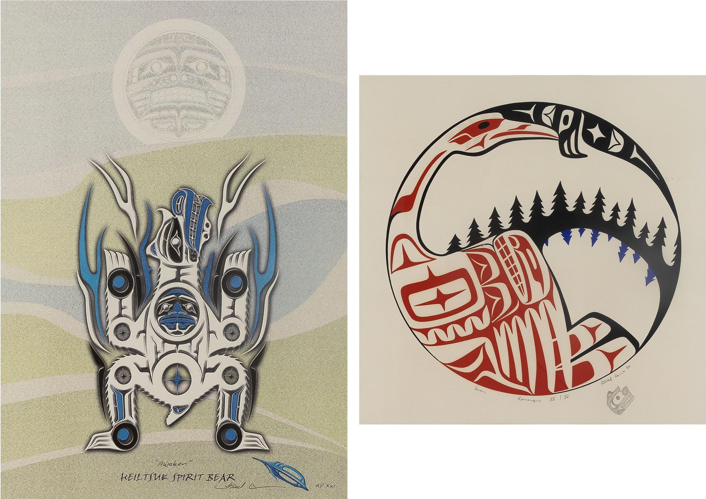 Fred Anderson (1966) - Heiltsuk Spirit Bear Awaken, 1984; Swan, 1984