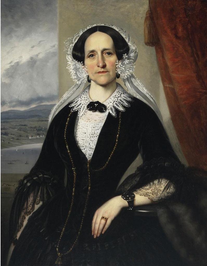 Theophile Hamel (1817-1870) - Portrait Of Mme Charles Turgeon (Nee Emilie Saint-Germain)