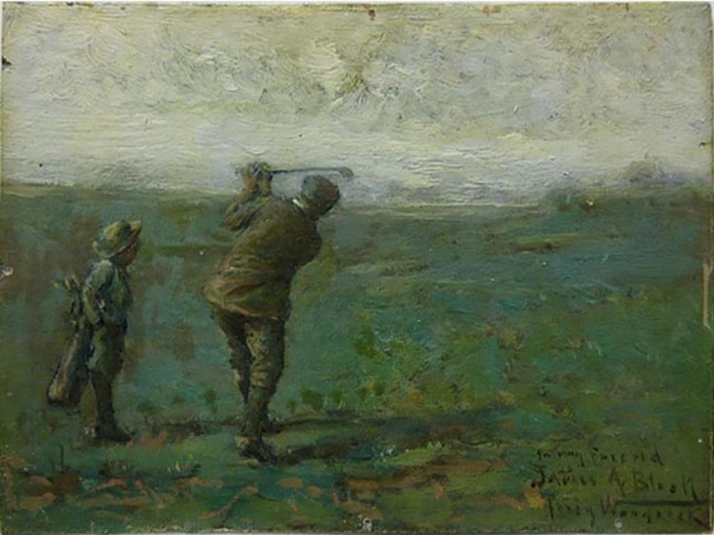 Percy Franklin Woodcock (1855-1936) - Untitled (Golfer And Young Caddy)