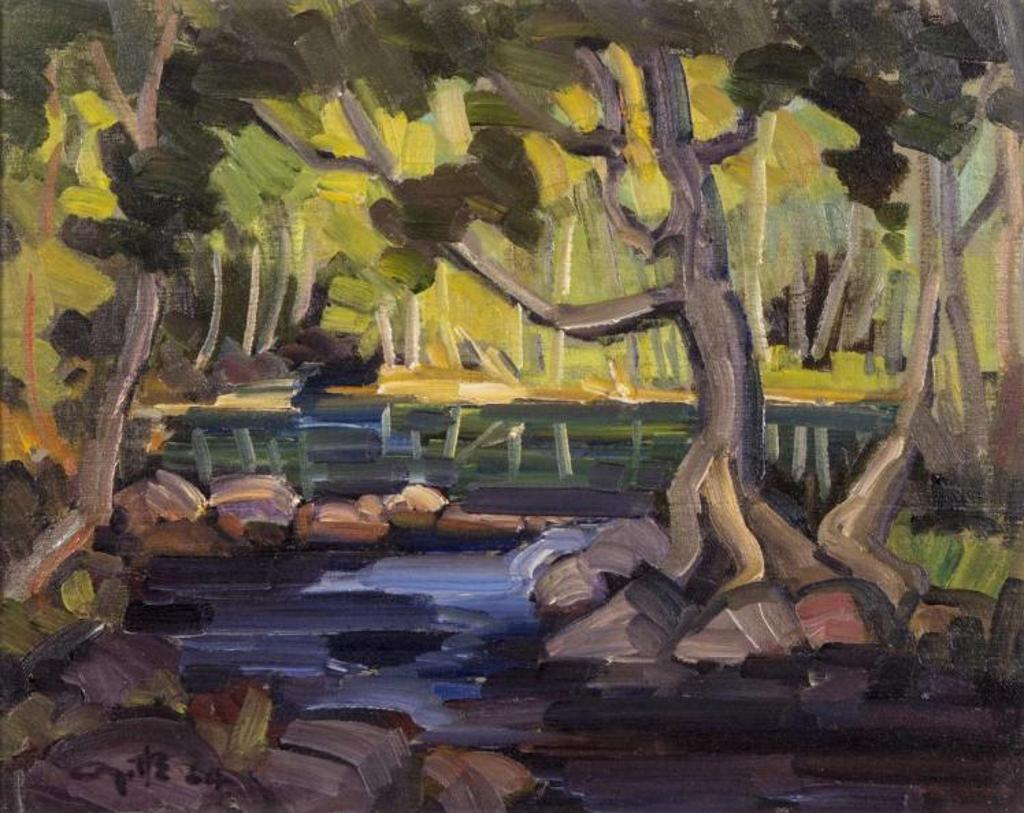 Léo Ayotte (1909-1976) - Ruisseau En Foret