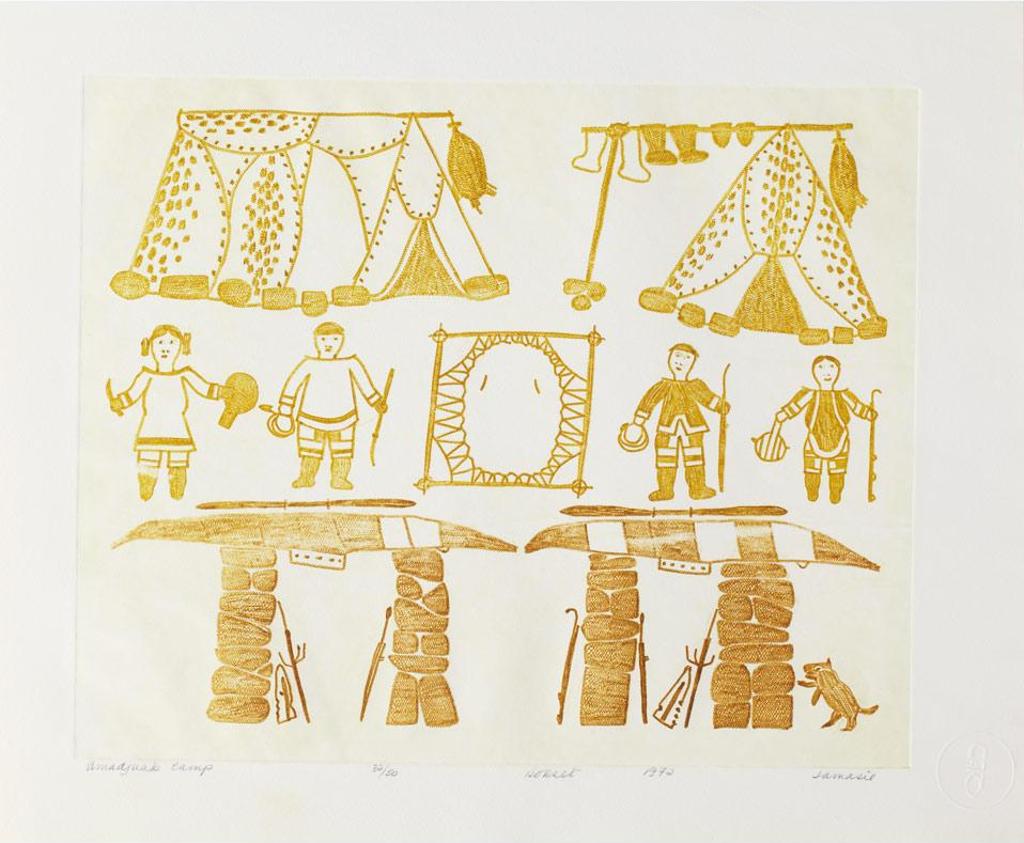 Jamasie Teevee (1910-1985) - Summer Travellers; Amadjuak Camp