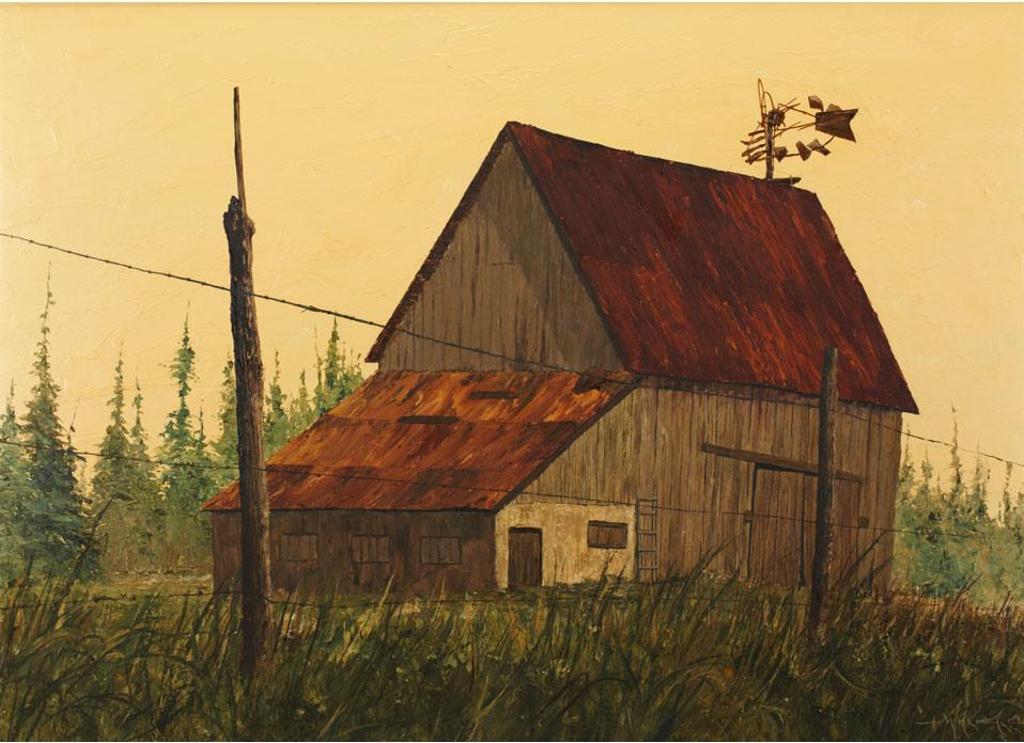 Ivan Trevor Wheale (1934) - Barn Through The Fence