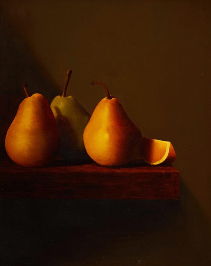 Malcolm Rains (1947) - Three Pears and an Orange Slice